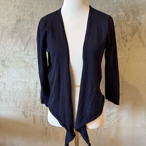 Navy Blue Cardigan Sweater with Waterfall Hem Wmn’s S